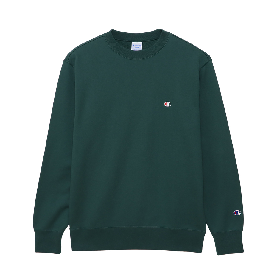 男款 BASIC 小C LOGO 圓領衛衣(綠)