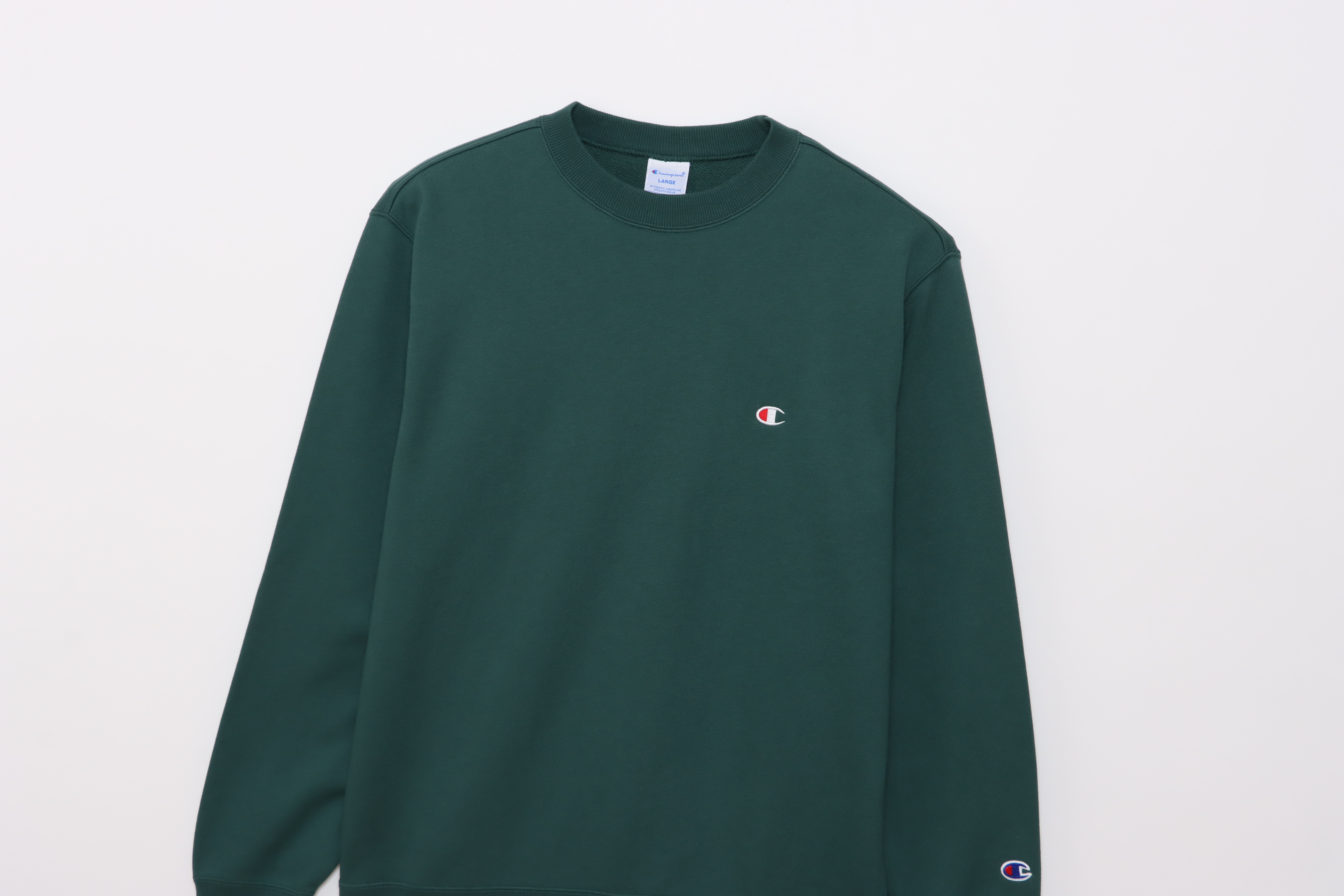 男款 BASIC 小C LOGO 圓領衛衣(綠)