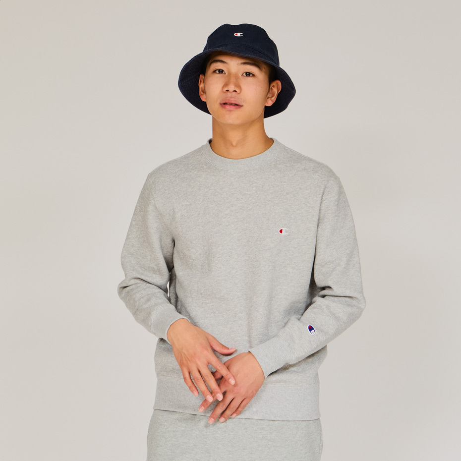 男款- BASIC 小C LOGO 刷毛圓領衛衣-灰色（C3-Y037-070）