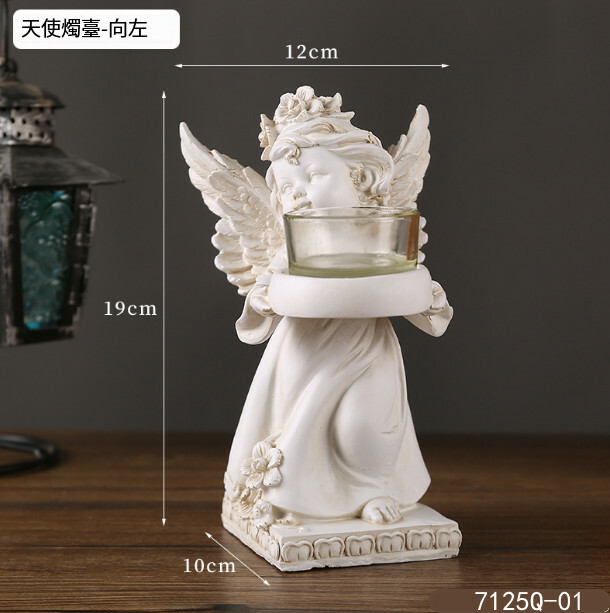 歐式雕塑天使蠟燭台--燭光晚餐蠟燭台 雕像道具擺飾【天使燭台-向左】1件