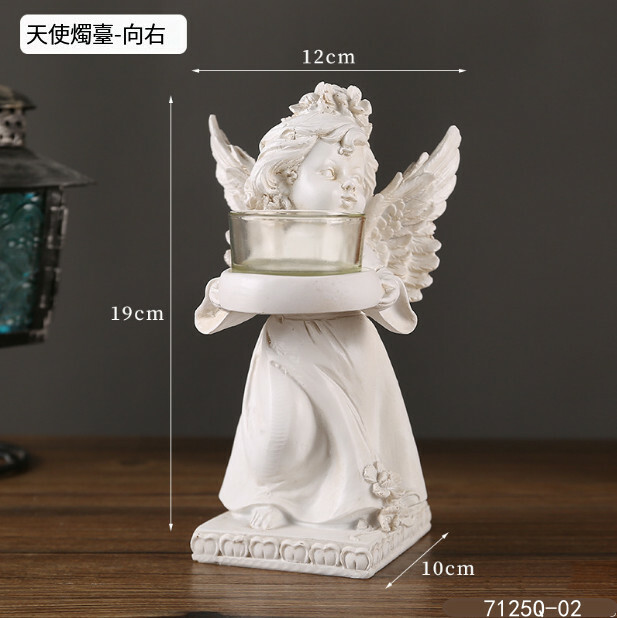 歐式雕塑天使蠟燭台--燭光晚餐蠟燭台 雕像道具擺飾【天使燭台-向右】1件