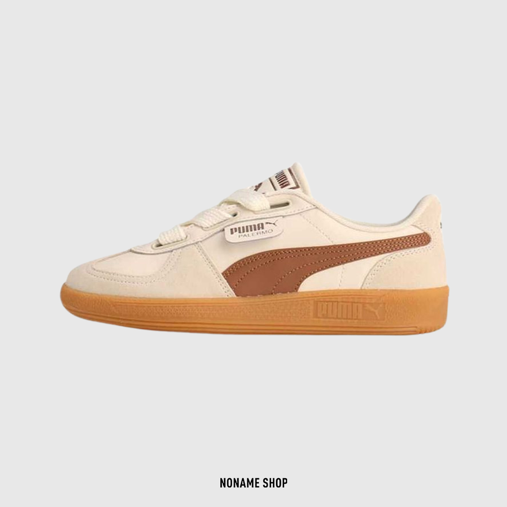 PUMA PALERMO WIDE LACE SD 復古 焦糖底 奶油白 拿鐵 粗鞋帶 (女款)