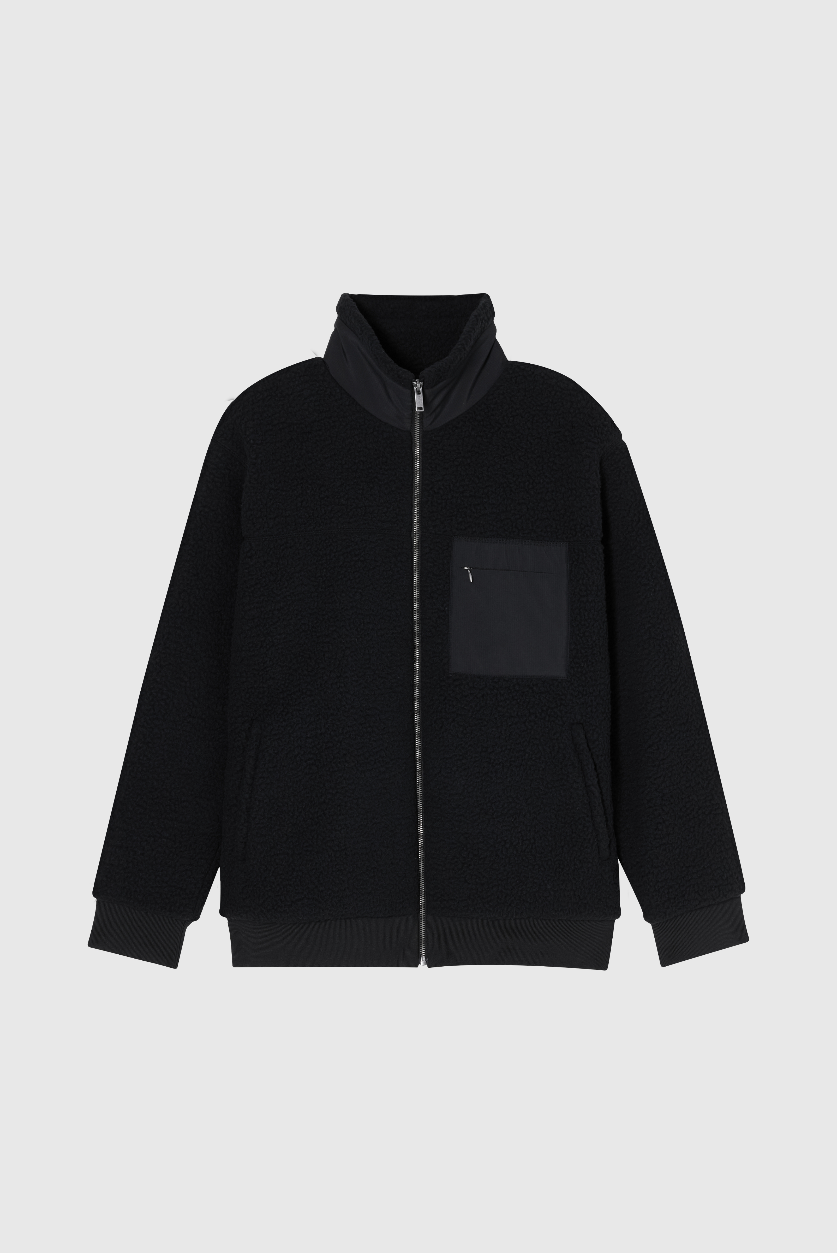 FUZZY 立領刷毛外套 男（黑）