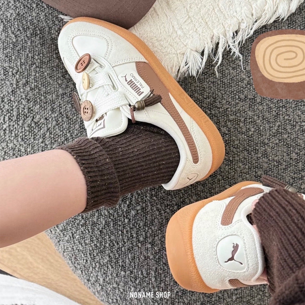 PUMA PALERMO WIDE LACE SD 復古 焦糖底 奶油白 拿鐵 粗鞋帶 (女款)