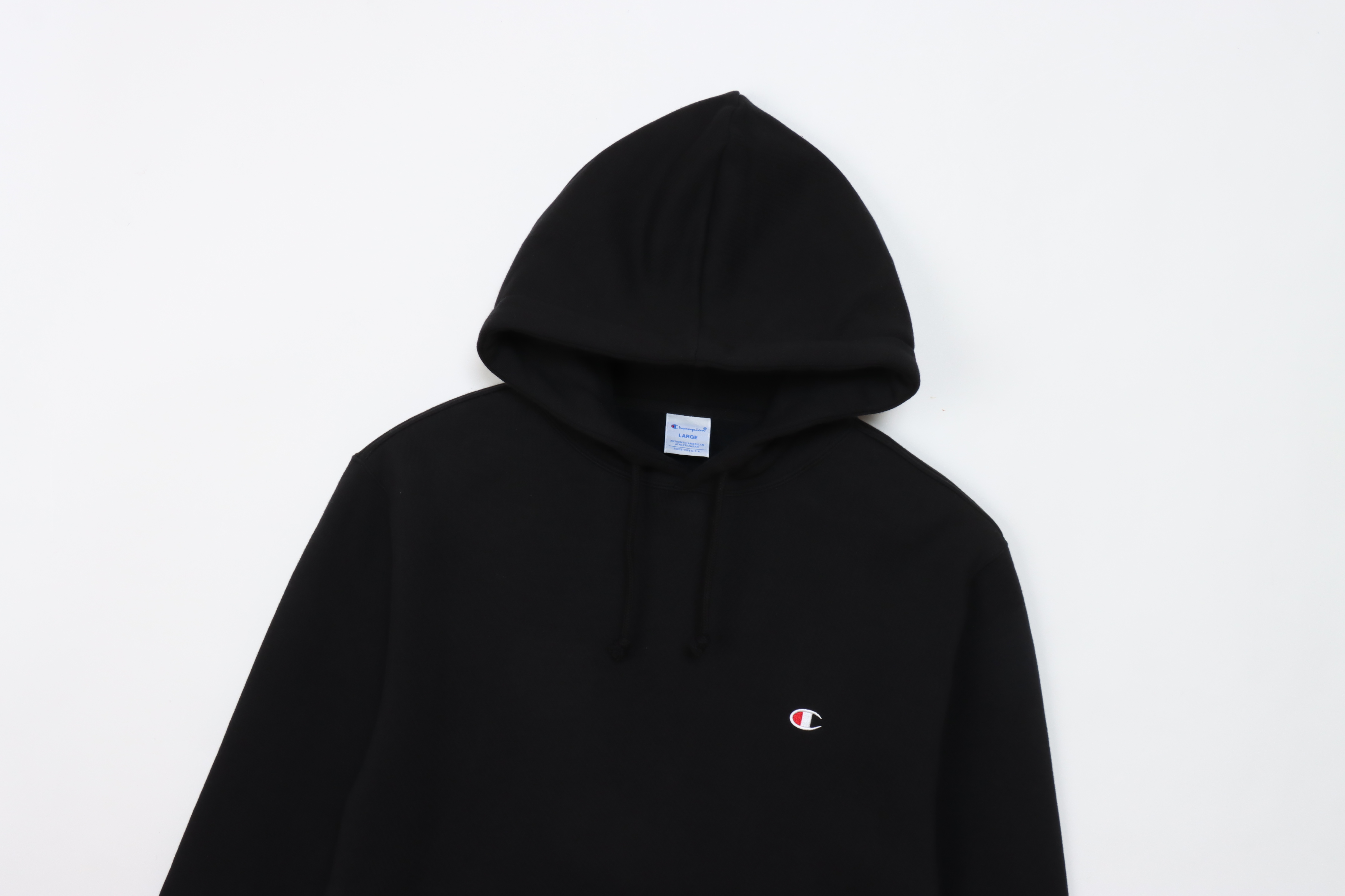 男款-BASIC 小C LOGO 刷毛連帽衛衣-黑色（C3-Y139-090）