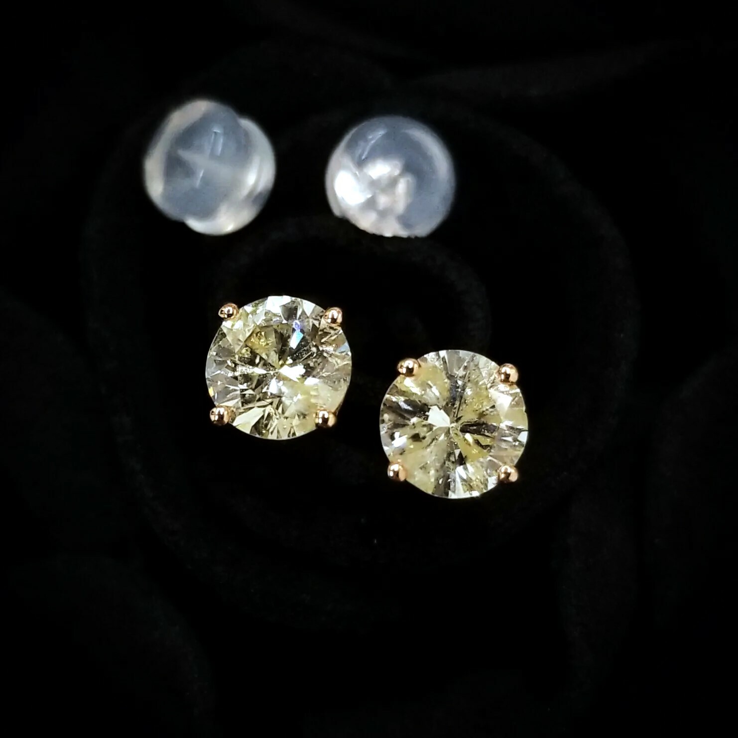 全新18K玫瑰金【主石1卡19份鑽石】耳環