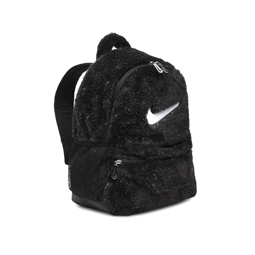 Nike FX FUR Backpack 黑色 迷你後背 兒童 金蔥 毛絨 肩背包 旅行包 後背包 FZ1330-010