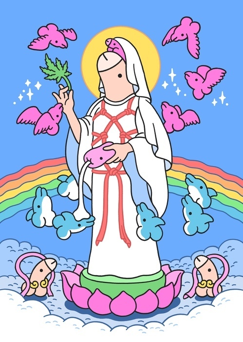 Lanparman｜絕版｜掛布｜懶趴佛像掛布