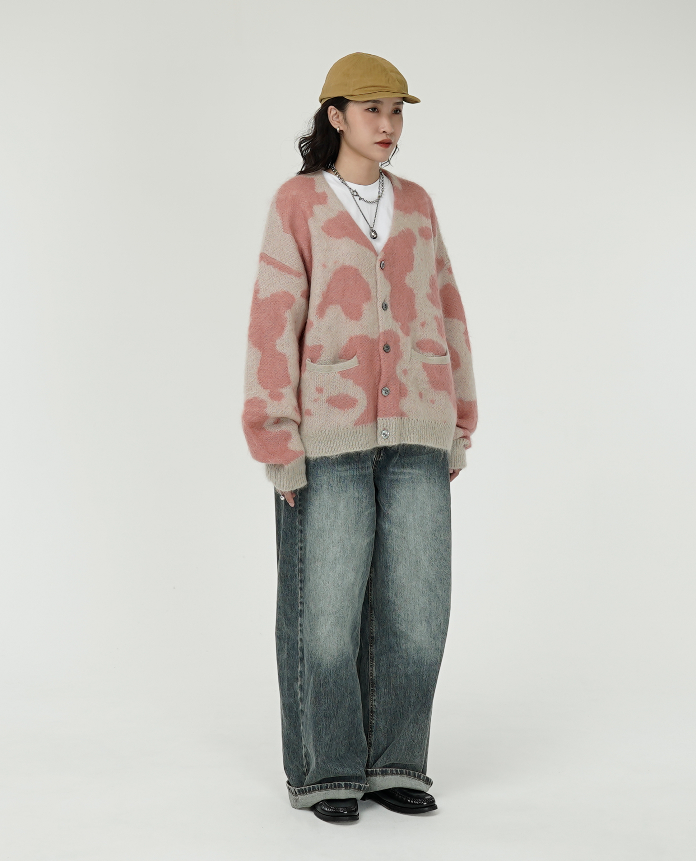 F-LAGSTUF-F COW MOHAIR KNIT CARDIGAN - 24FW