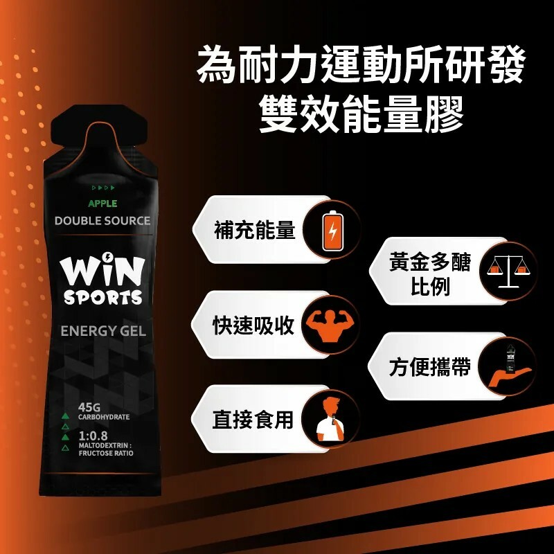 威特WiNSPORTS雙效能量膠 果膠/橘子/蘋果/草莓/檸檬