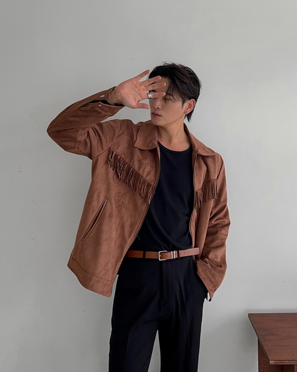 民族流蘇絨面革夾克外套