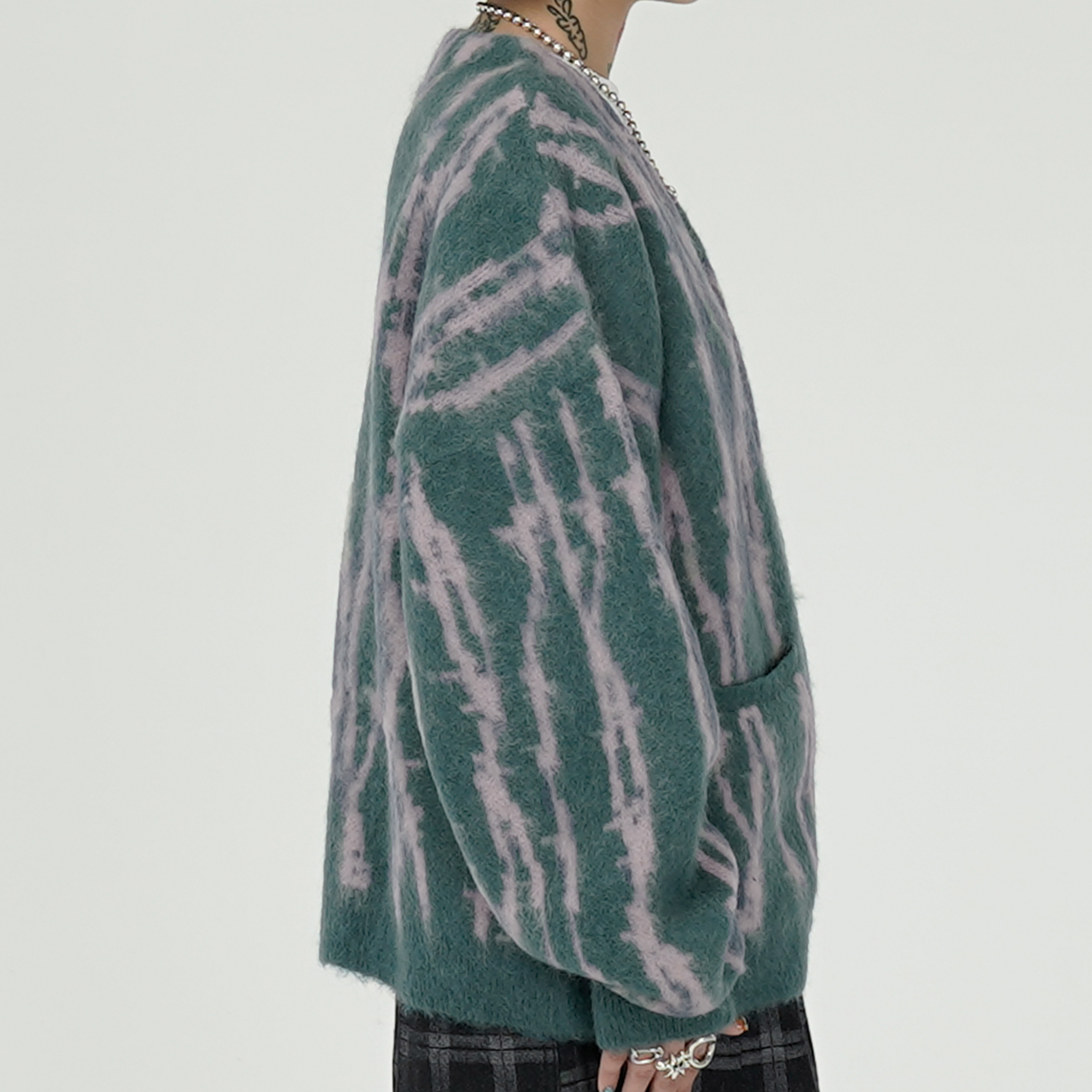 F-LAGSTUF-F WIRE STRIPE KNIT CARDIGAN - 24FW