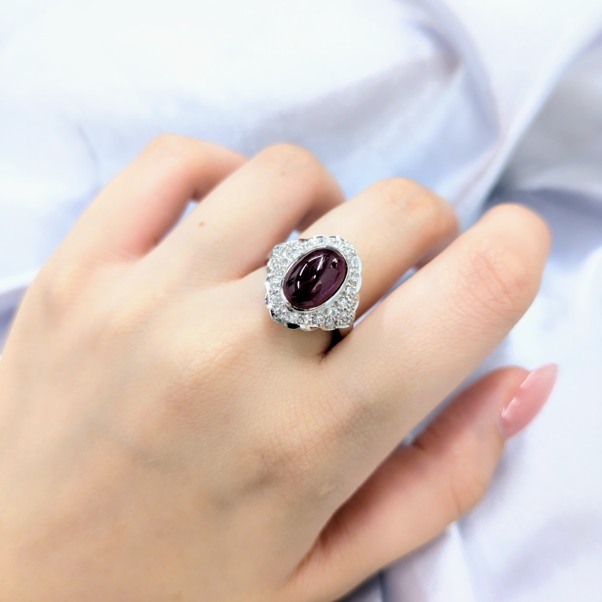 18K White Gold 3.30ct Ruby and Diamond Ring