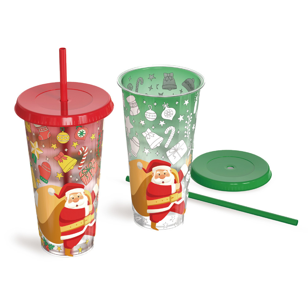 耶誕冰飲變色杯