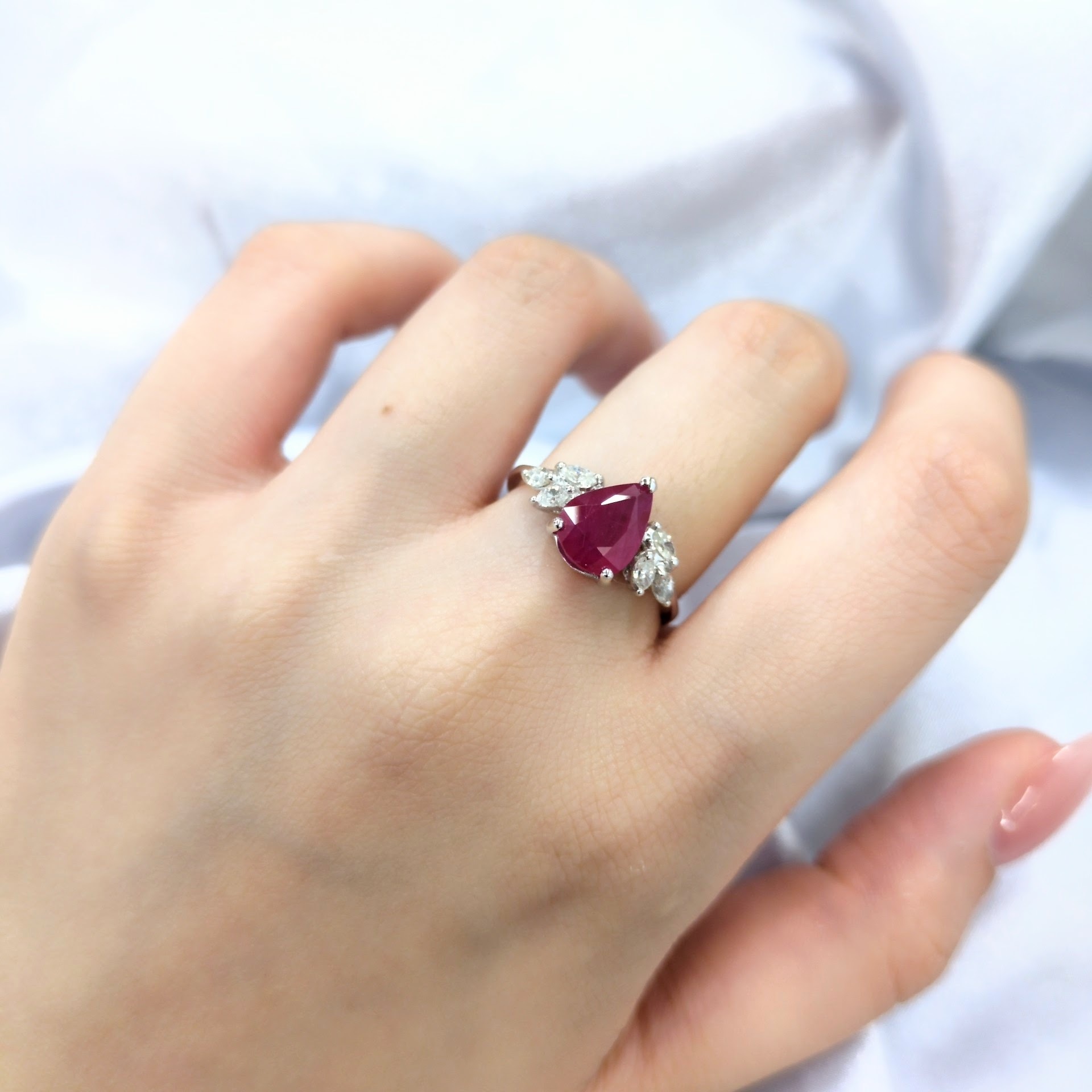 18K White Gold 2.15ct Ruby and Diamond Ring