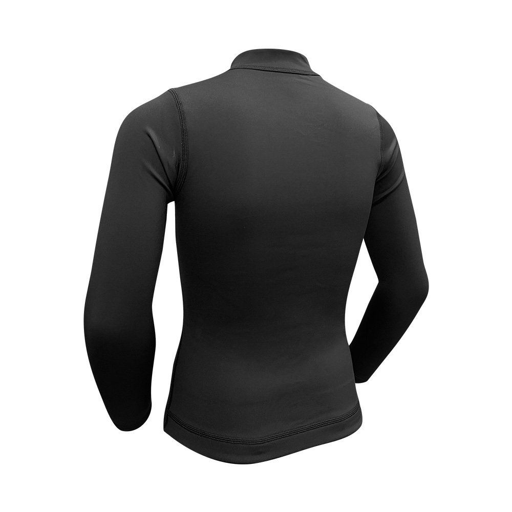 1mm 兒童高領四向拉伸抓毛游泳保暖夾克 - 黑