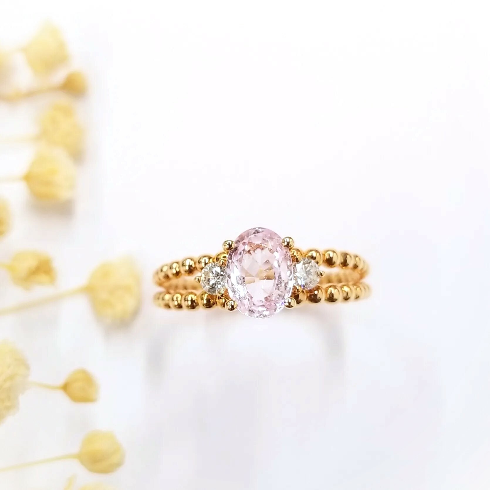 18K Rose Gold 0.95ct Sapphire and Diamond Ring