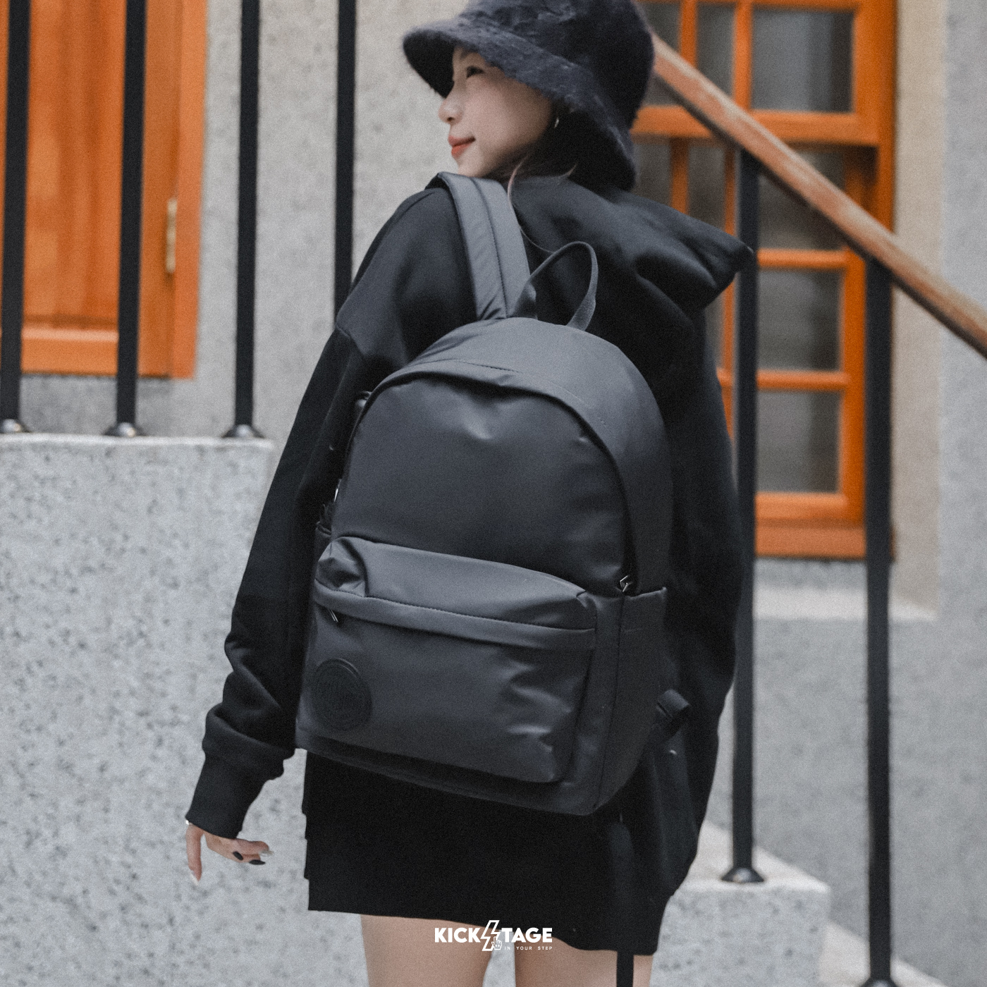 PALLADIUM BACKPACK 黑 尼龍 雙肩 可調整 膠印LOGO 簡約 後背包【BG411-032】