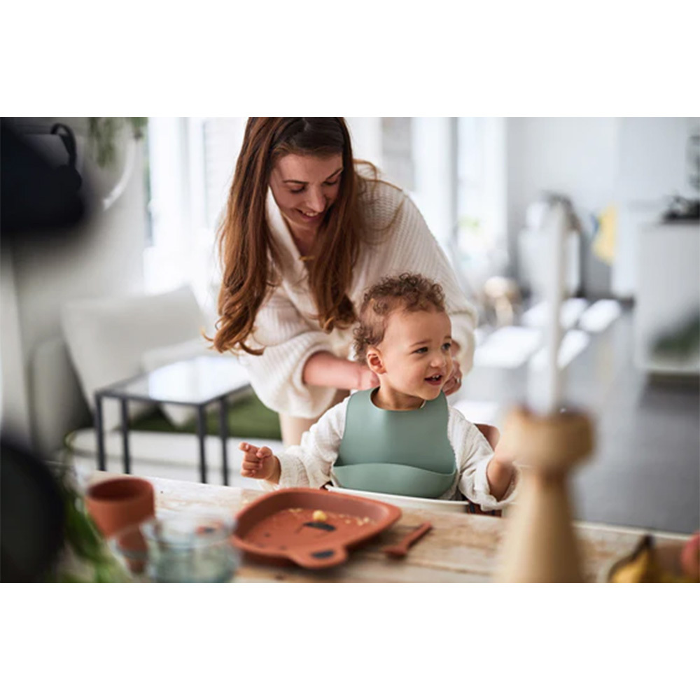 荷蘭Jollein 矽膠圍兜-Ash Green