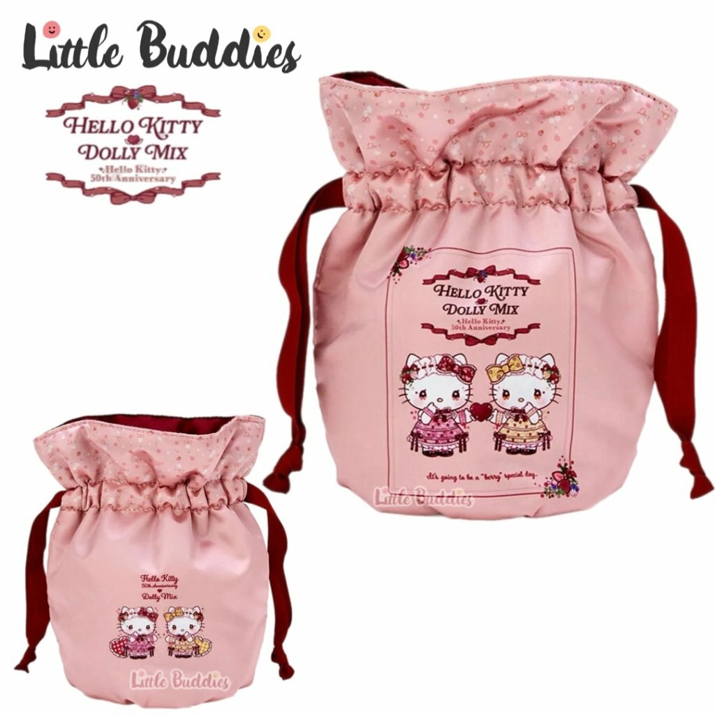 日本 Hello Kitty 50周年 x Dolly Mix 系列 - 束繩袋