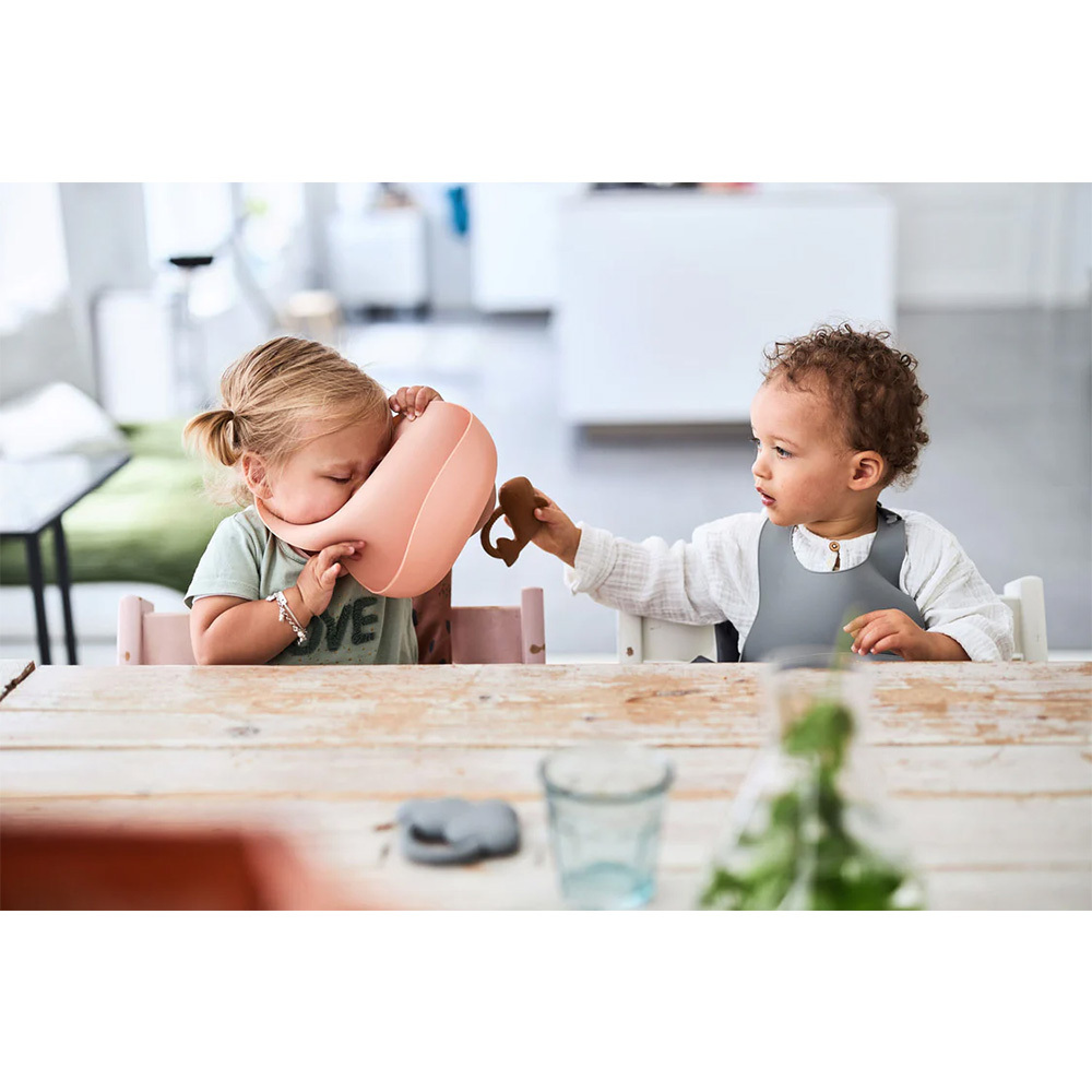 荷蘭Jollein 矽膠圍兜-Pale Pink