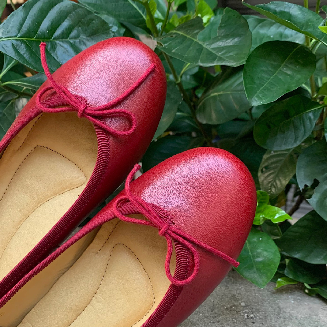 15606 赤紅 手工娃娃鞋