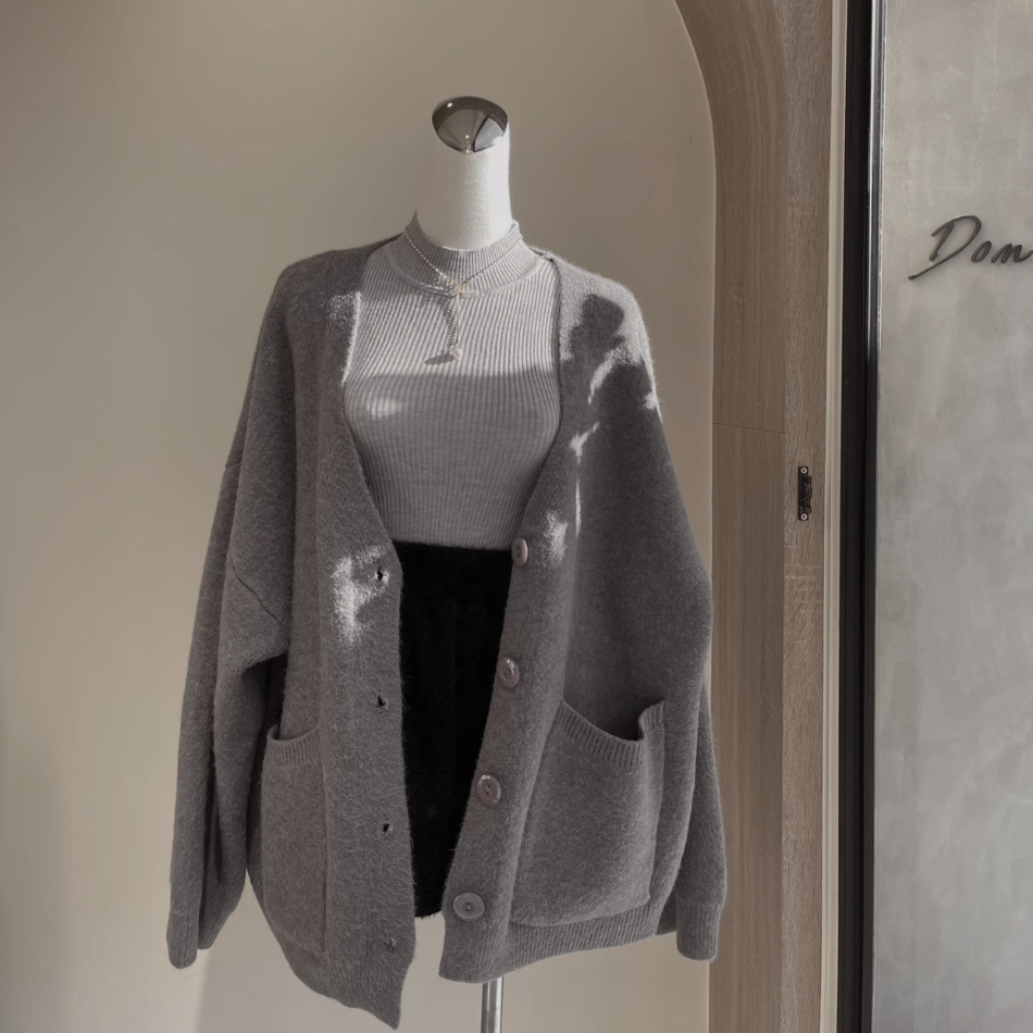 【重磅推薦】DOMISS雙口袋毛衣外套-4色寬鬆毛衣 保暖毛衣 (現+預)