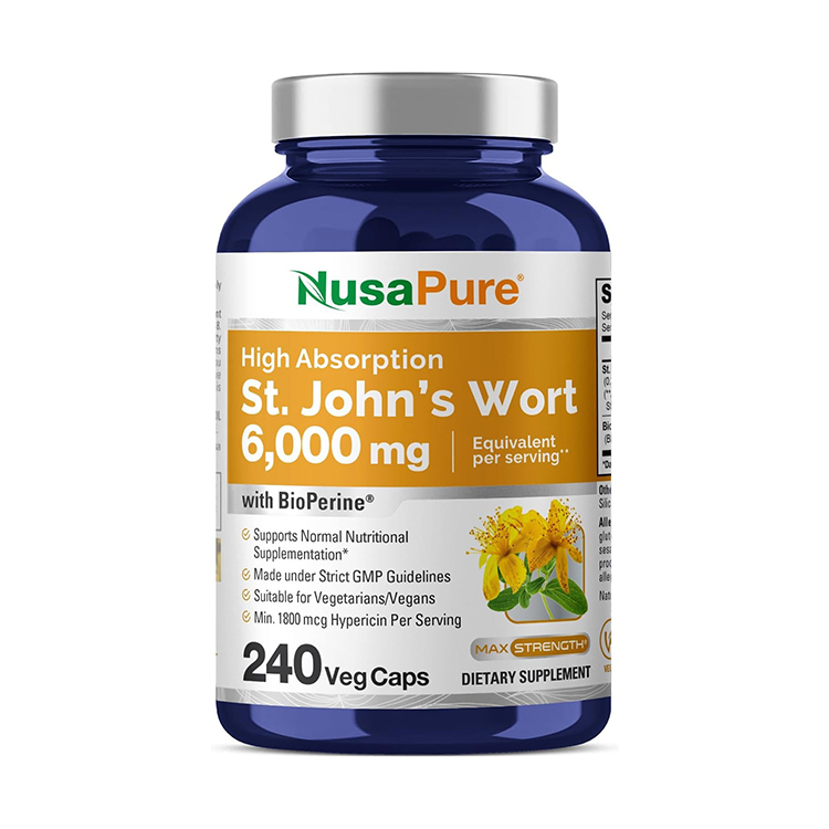 Nusapure St. John's Wort 6000 mg  with Bioperine   , 240 Veggie Capsules