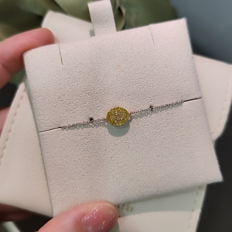 橢圓形黃鑽鑽石手鏈