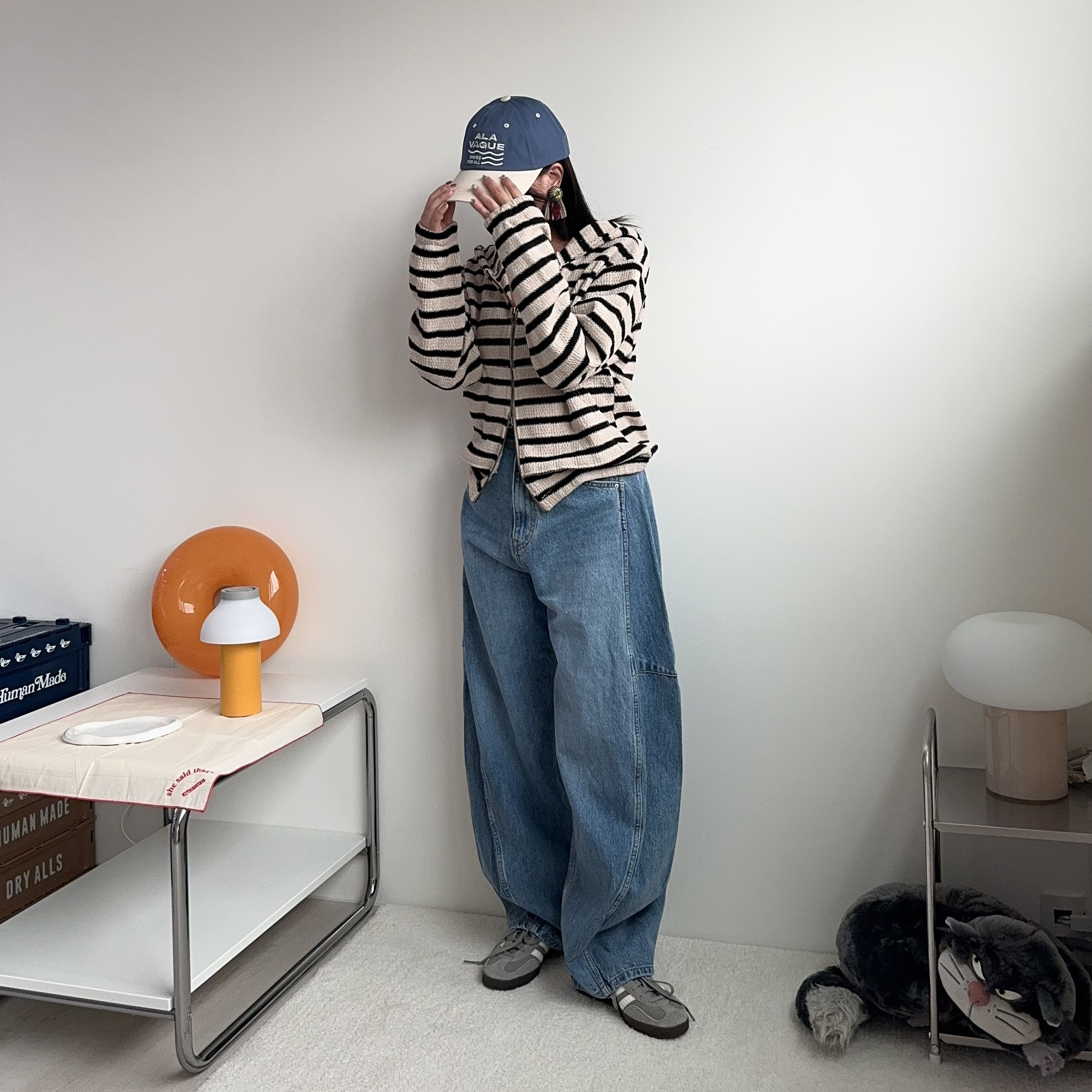 現貨┃自留款 韓國製 水洗 刷色 繭型牛仔褲 錐形褲 氣球褲