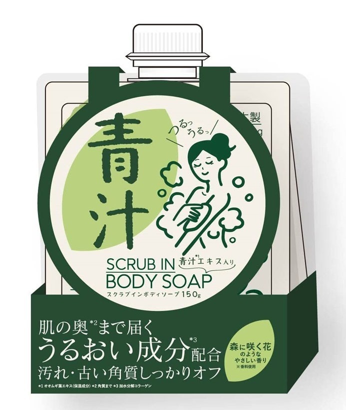 日本 青汁磨砂膏沐浴露150g