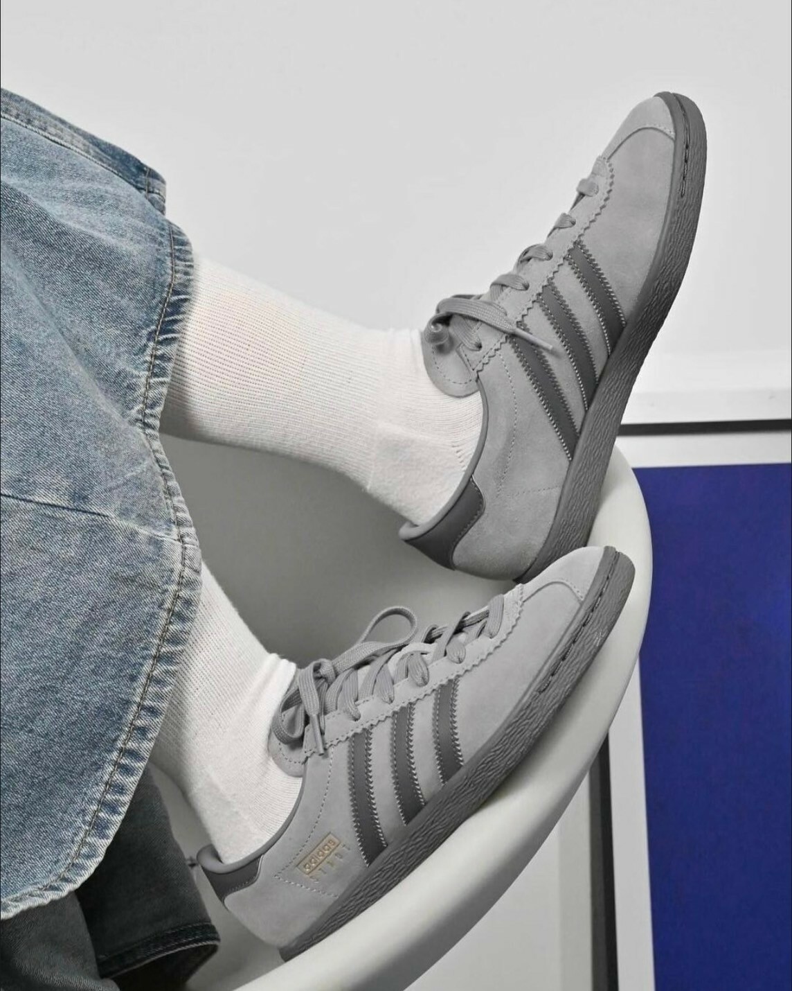 ADIDAS ORIGINAIS STADT 炭灰 麂皮 休閒鞋