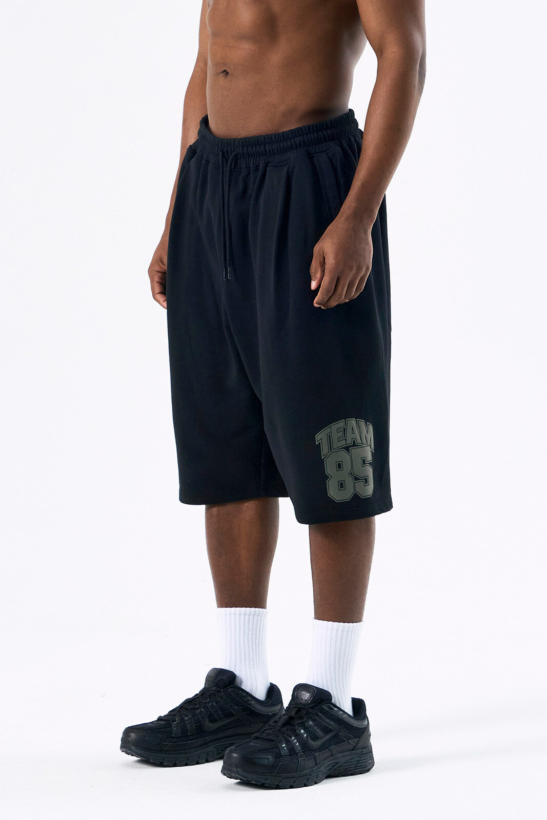 HDEX Classic Pintuck Sweat Shorts - BLACK
