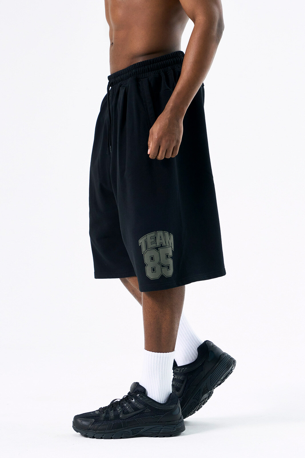 HDEX Classic Pintuck Sweat Shorts - BLACK