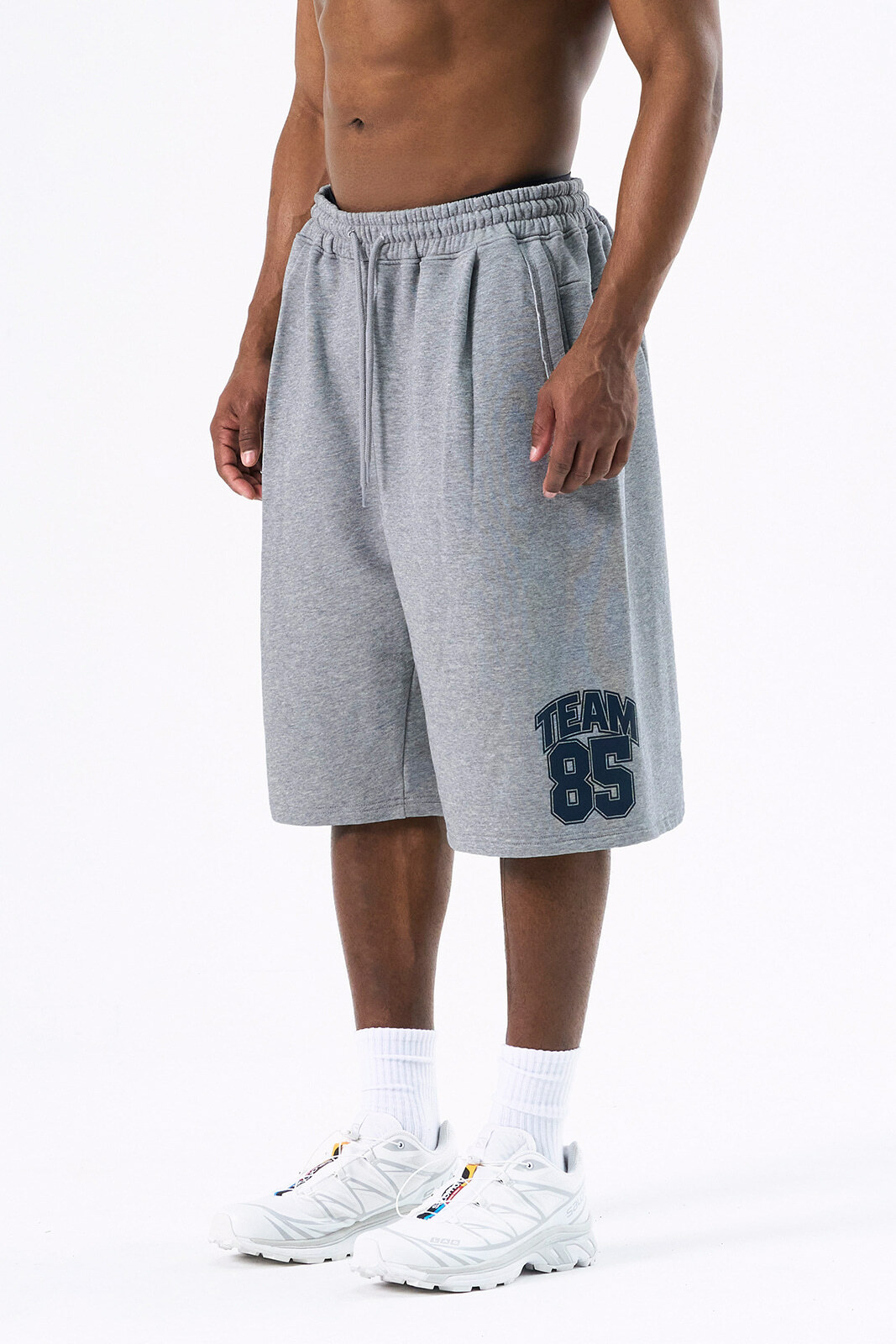 HDEX Classic Pintuck Sweat Shorts - MELANGE GRAY