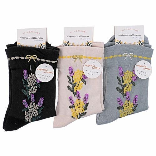 薰衣草圖案短襪