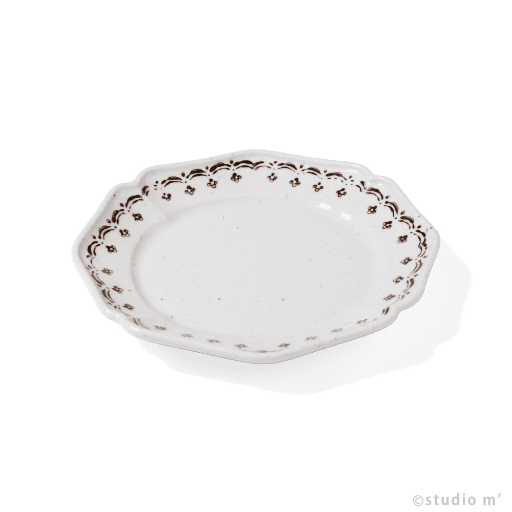 STUDIO M' - Vignette 繪付花邊圓盤 / 15cm / 茶
