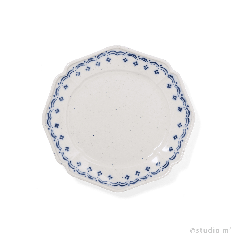 STUDIO M' - Vignette 繪付花邊圓盤 / 15cm / 吳須