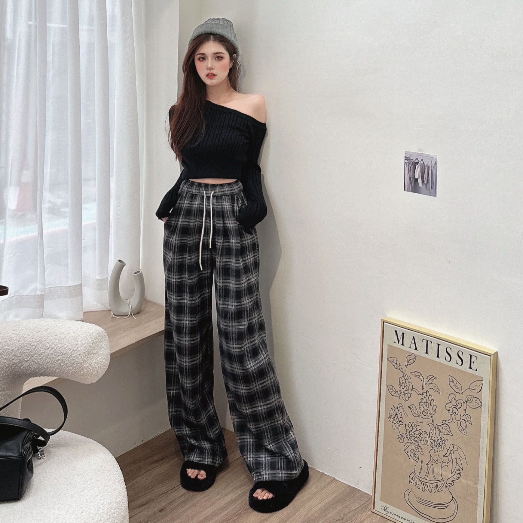 斜單肩麻花一字上衣/三色