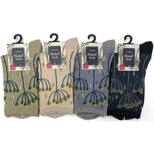 草本植物圖案短襪