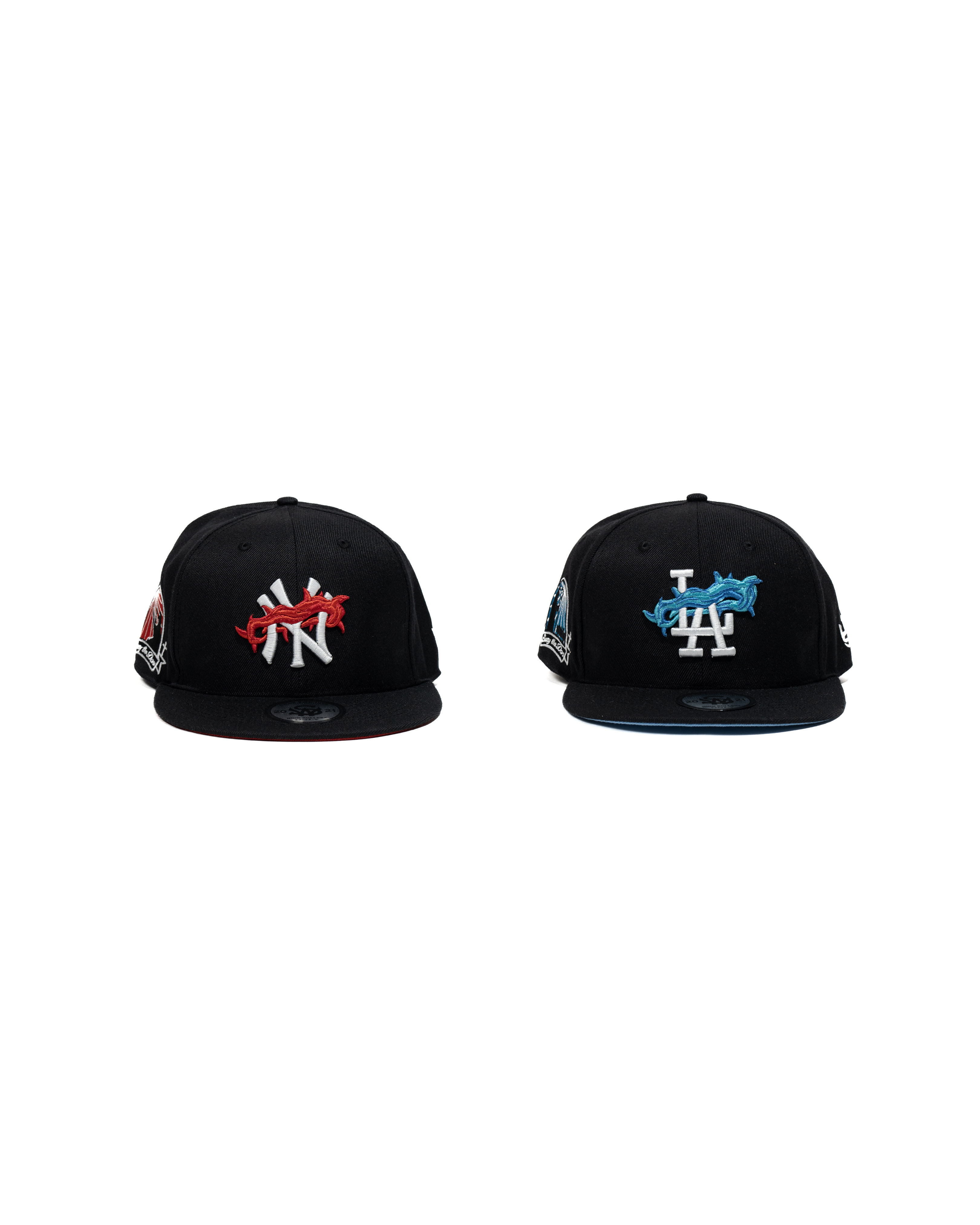 Sway the Don / “Red & Blue Thorn” Fitted - Red, Blue