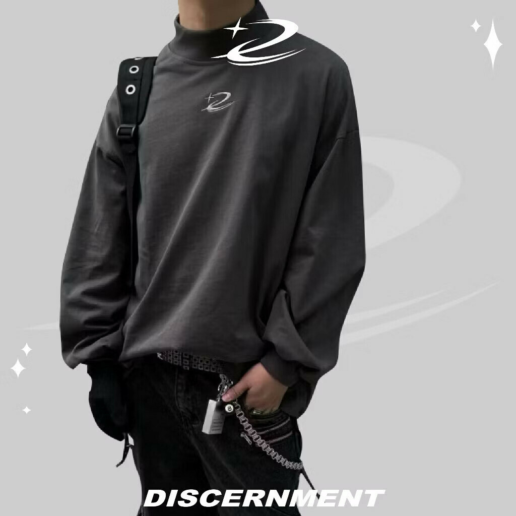 DISCERNMENT DCM 刺繡 流星 微高領  薄長袖 高領長袖 DCM-M25