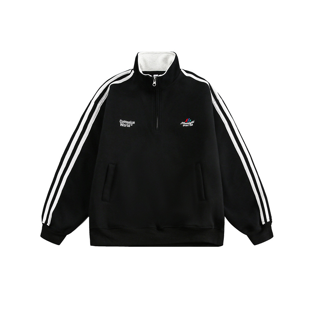 復古運動風拉鍊POLO衫