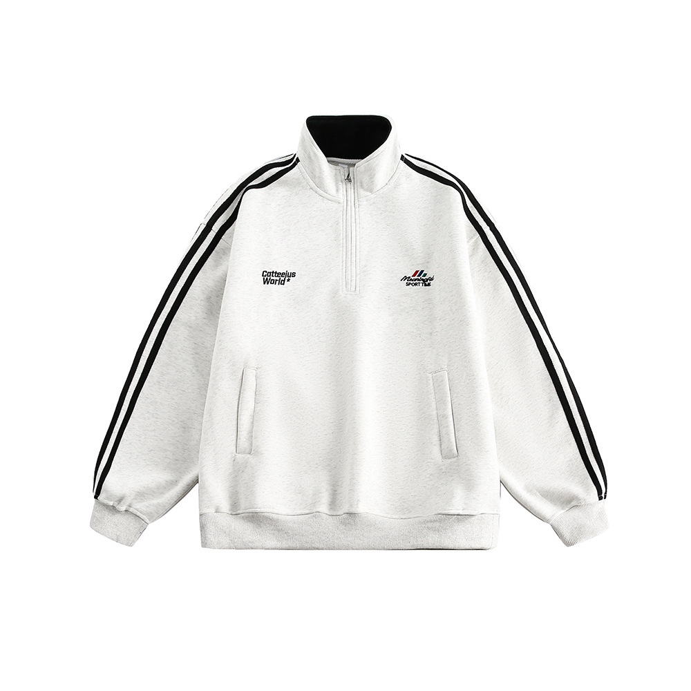 復古運動風拉鍊POLO衫