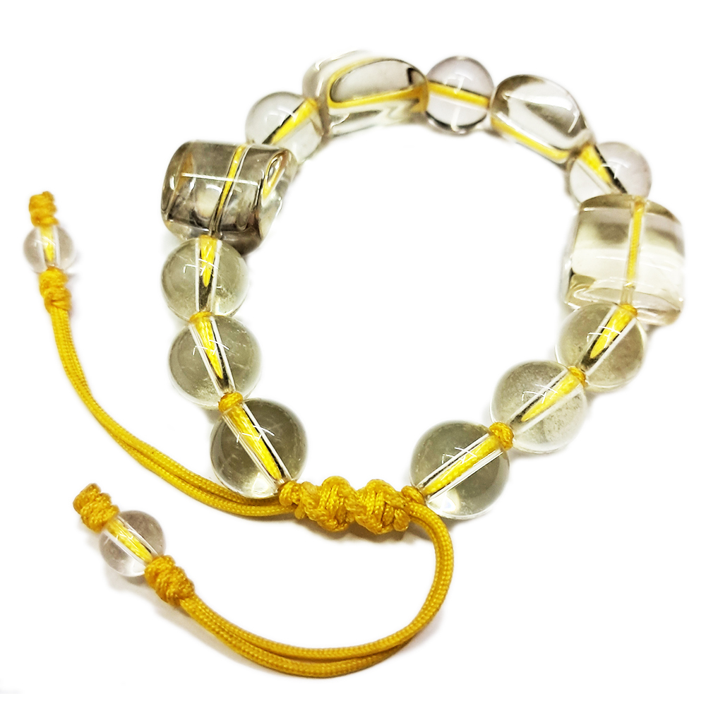 方形茶黃晶手珠10mm【十方】131354