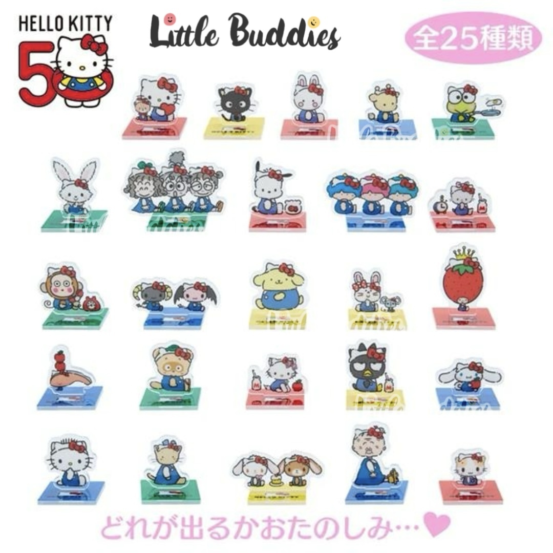 日本 Sanrio Hello Kitty 50周年 朋友慶祝系列 直立膠牌盲盒 (紅色盒)