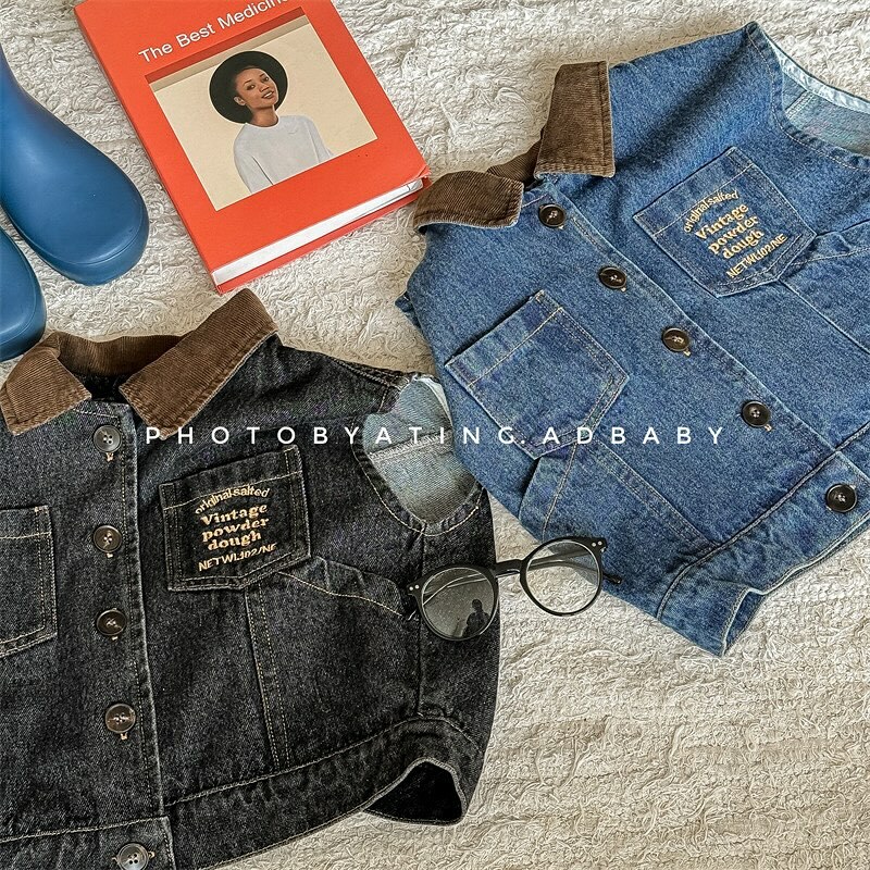 美式感個性牛仔背心