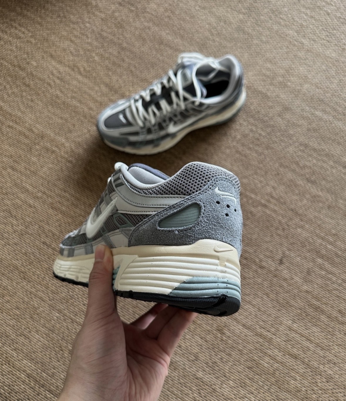 Nike P-6000 礦石灰 麂皮 網布 奶油底 運動鞋 休閒跑鞋 男鞋