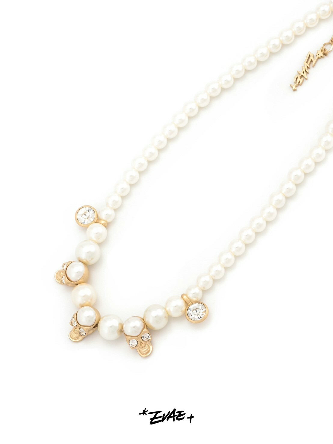 EVAE+白色珍珠骷髏項鍊