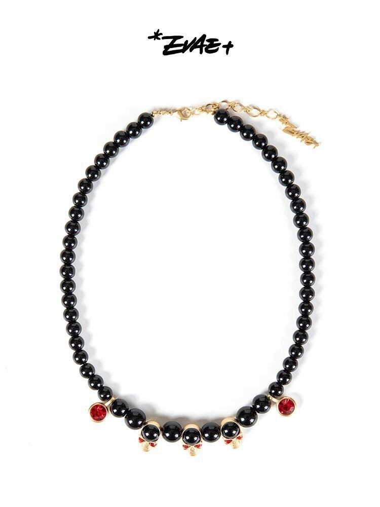 EVAE+黑色珍珠骷髏項鍊
